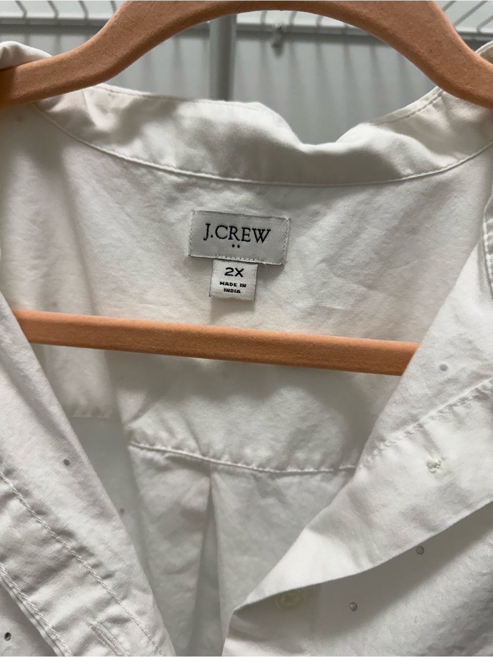 J. Crew White Rhinestone modern button down - Picture 3 of 4